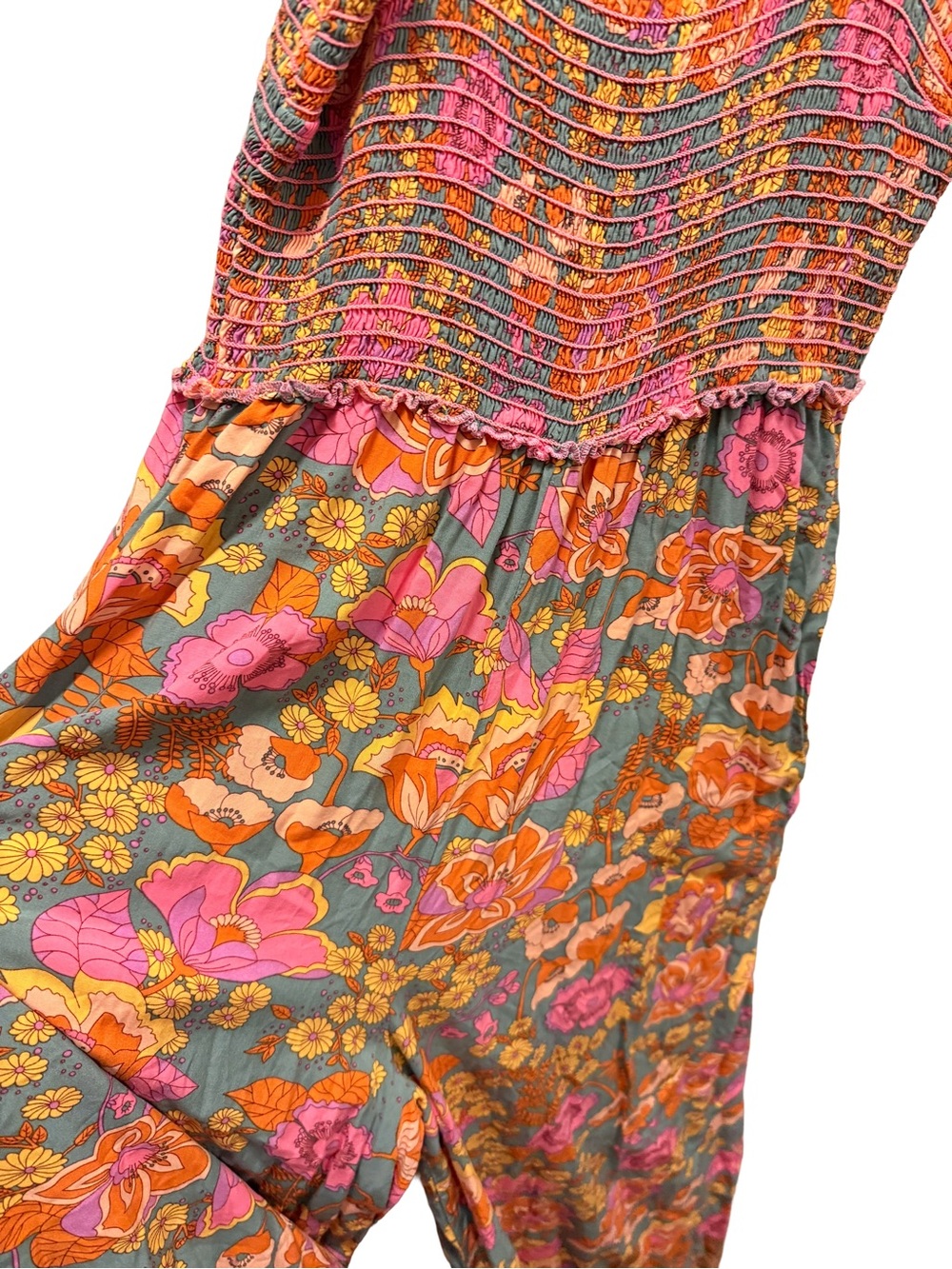 πΈ Natural Life Retro Floral Smocked Wide-Leg Jumpsuit πΈ - Picture 7 of 9